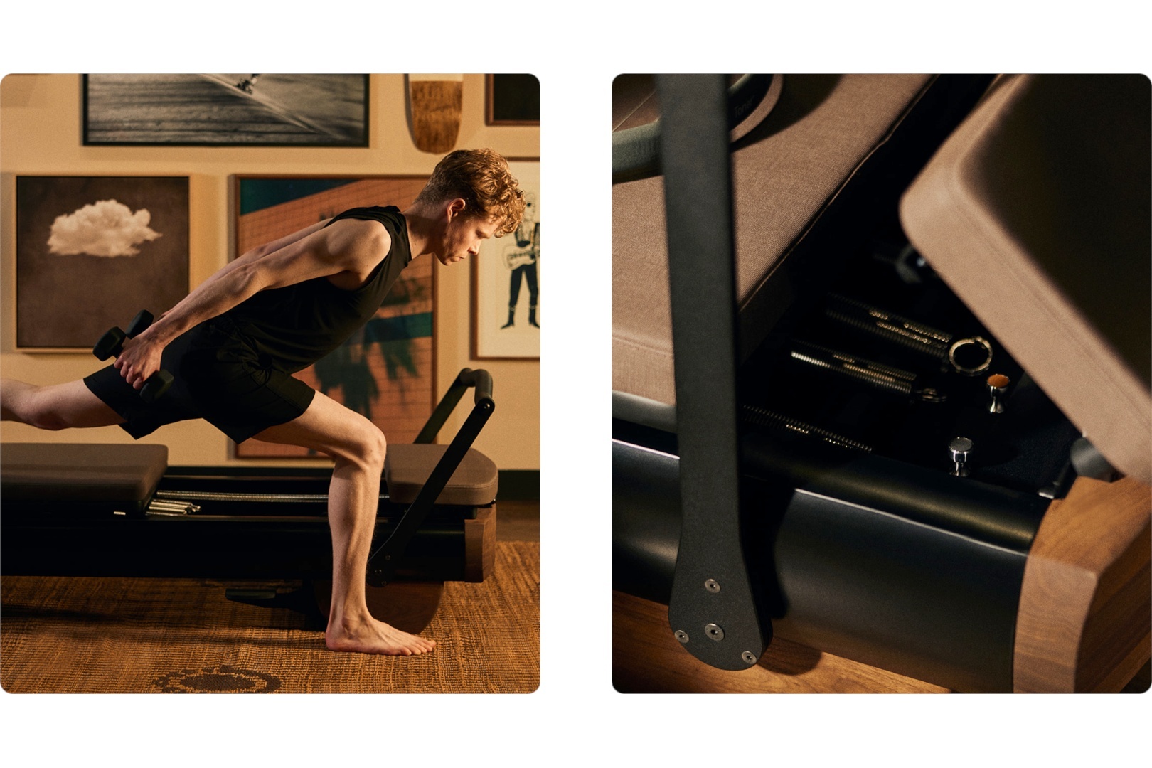 Reformer do pilatesu NOHRD Coreformer Club Buk - obrazek 8