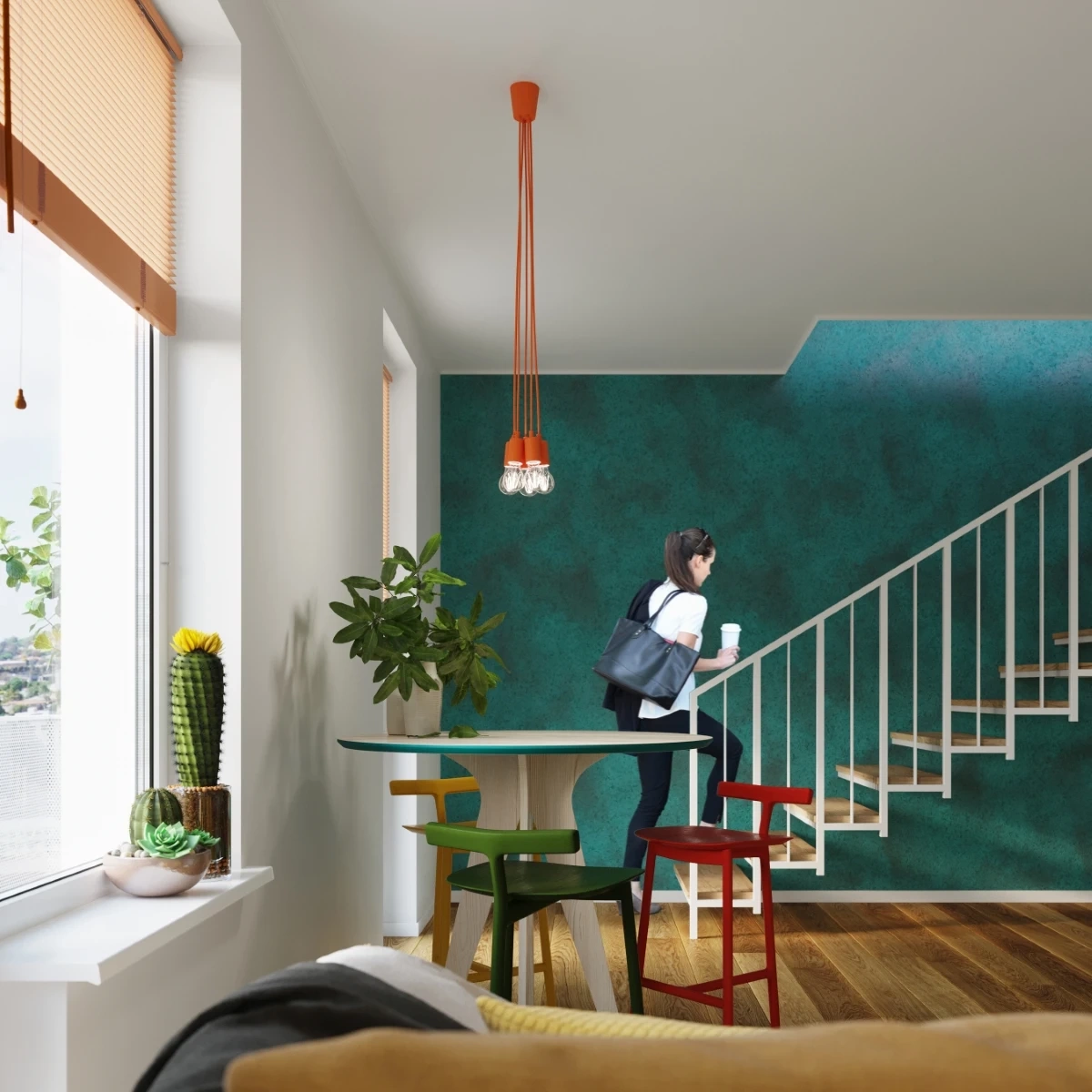Lampa wisząca DIEGO 3 pomarańczowy - obrazek 3