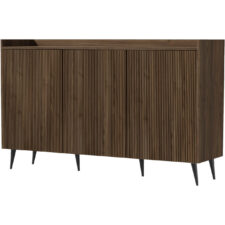Komoda NEMO 02 3D – orzech, 3 zamykane fronty, praktyczna szafka do salonu i sypialni, nowoczesny design