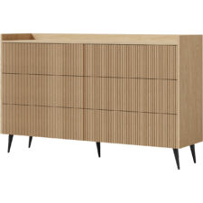 Komoda 6SZ NEMO 03 dąb wiosenny - nowoczesny design z systemem PUSH-TO-OPEN do salonu