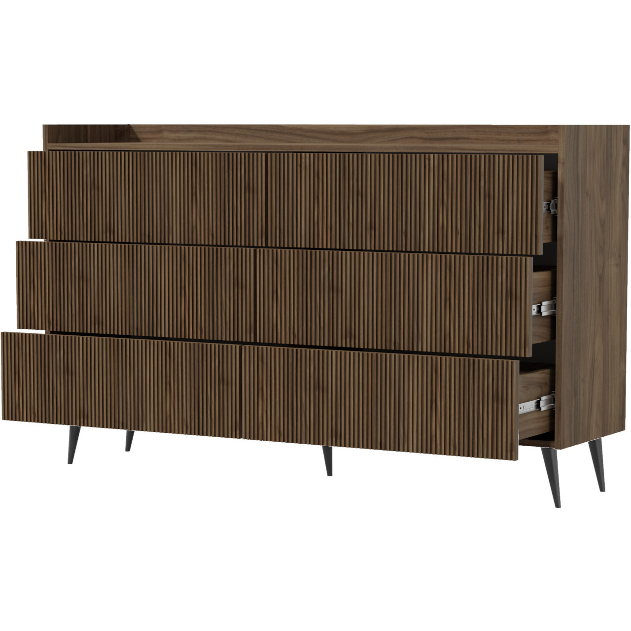 Pojemna komoda NEMO 03 6SZ 150 cm orzech - funkcjonalny mebel do salonu i sypialni - obrazek 3