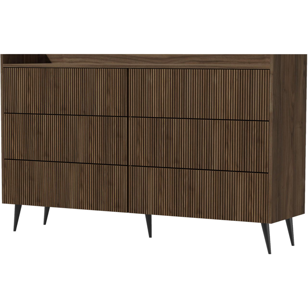 Pojemna komoda NEMO 03 6SZ 150 cm orzech - funkcjonalny mebel do salonu i sypialni