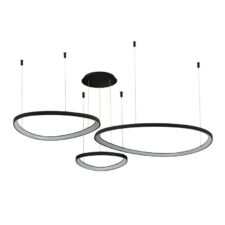 AZZARDO lampa wisząca AMANDA 42 + 62 + 82 CCT SWITCH DIMM czarna