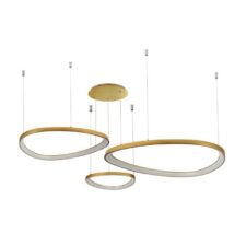 AZZARDO lampa wisząca AMANDA 42 + 62 + 82 CCT SWITCH DIMM złota