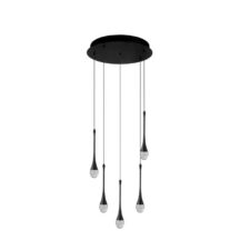 AZZARDO lampa wisząca DALMA 5 ROUND czarna