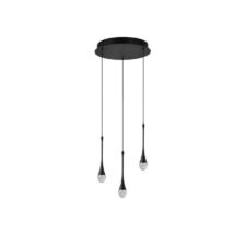 AZZARDO lampa wisząca DALMA 3 ROUND czarna