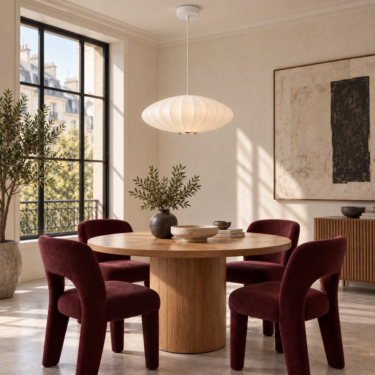 Lampa wisząca SILK FLAT biała 50 cm - obrazek 3