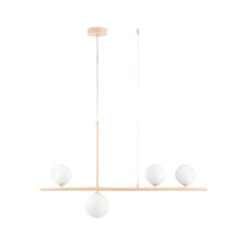 Lampa wisząca MODERNO 80 cm -kremowa z białymi kloszami
