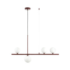 Lampa wisząca MODERNO 80 cm - burgundowa z białymi kloszami
