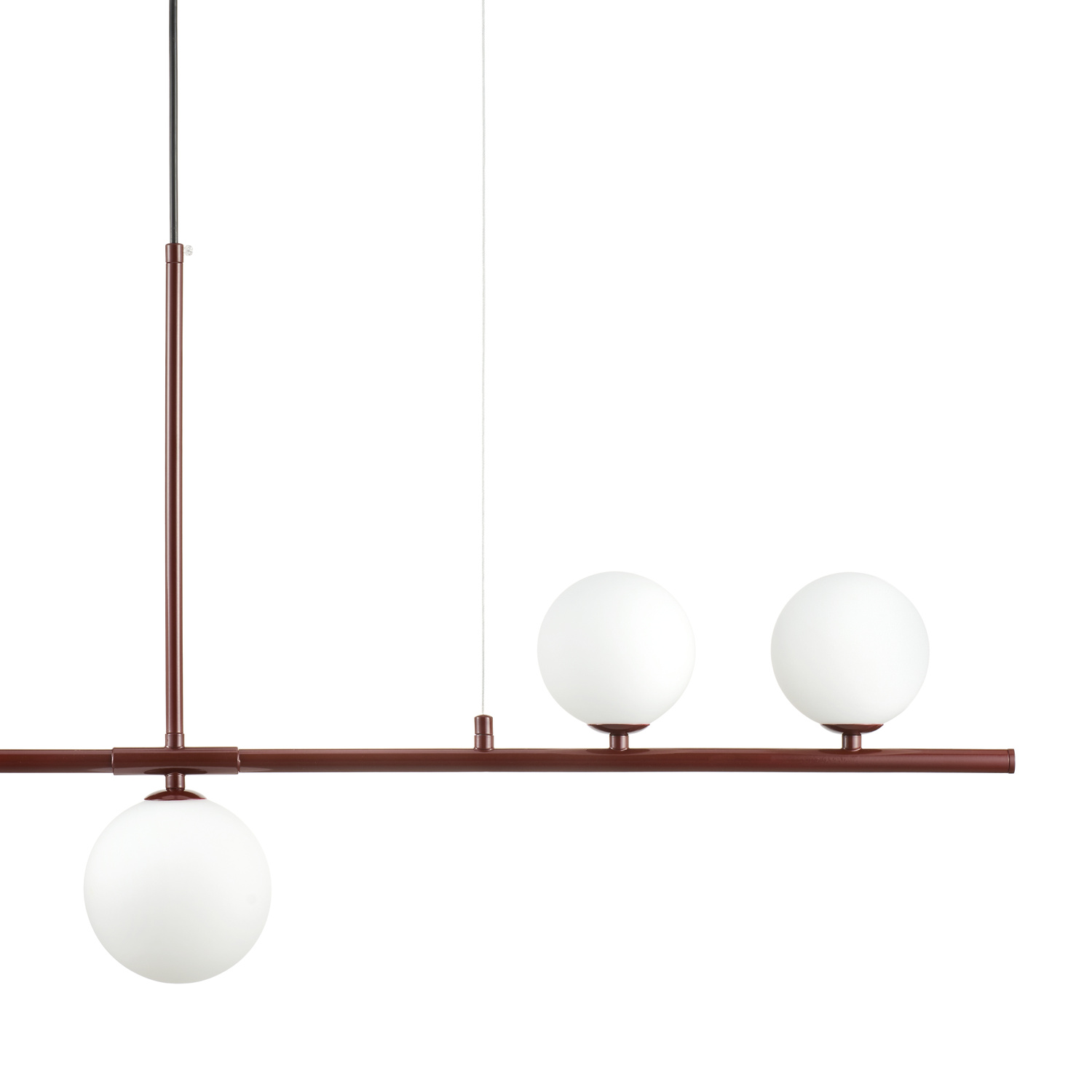 Lampa wisząca MODERNO 80 cm - burgundowa z białymi kloszami - obrazek 7