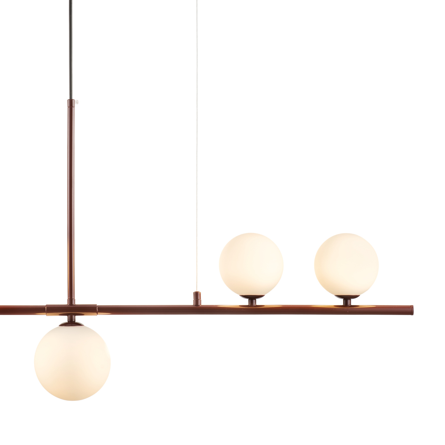 Lampa wisząca MODERNO 80 cm - burgundowa z białymi kloszami - obrazek 8