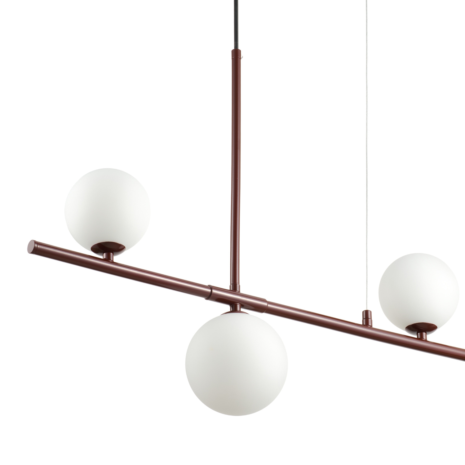 Lampa wisząca MODERNO 80 cm - burgundowa z białymi kloszami - obrazek 10