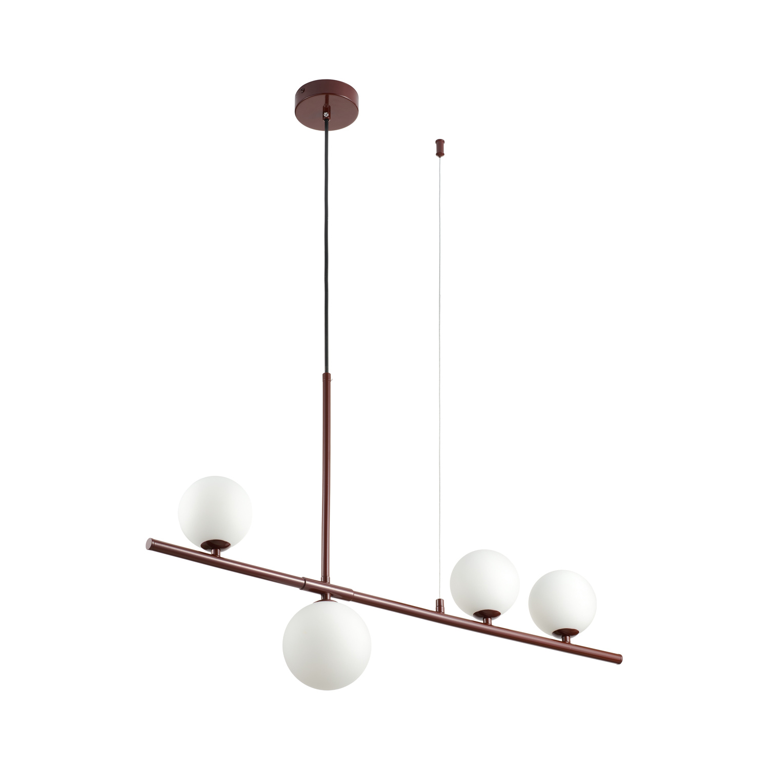 Lampa wisząca MODERNO 80 cm - burgundowa z białymi kloszami - obrazek 11