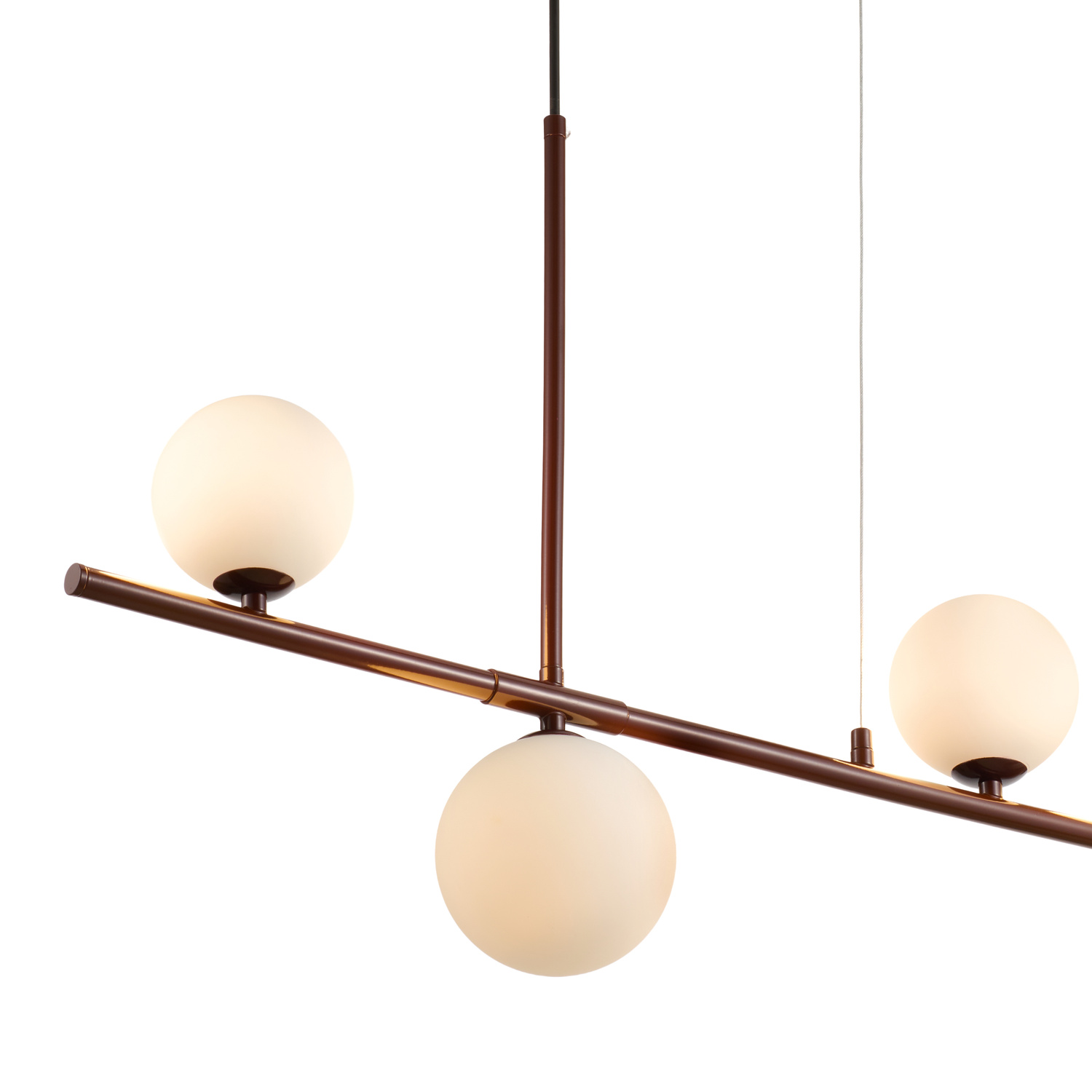 Lampa wisząca MODERNO 80 cm - burgundowa z białymi kloszami - obrazek 12