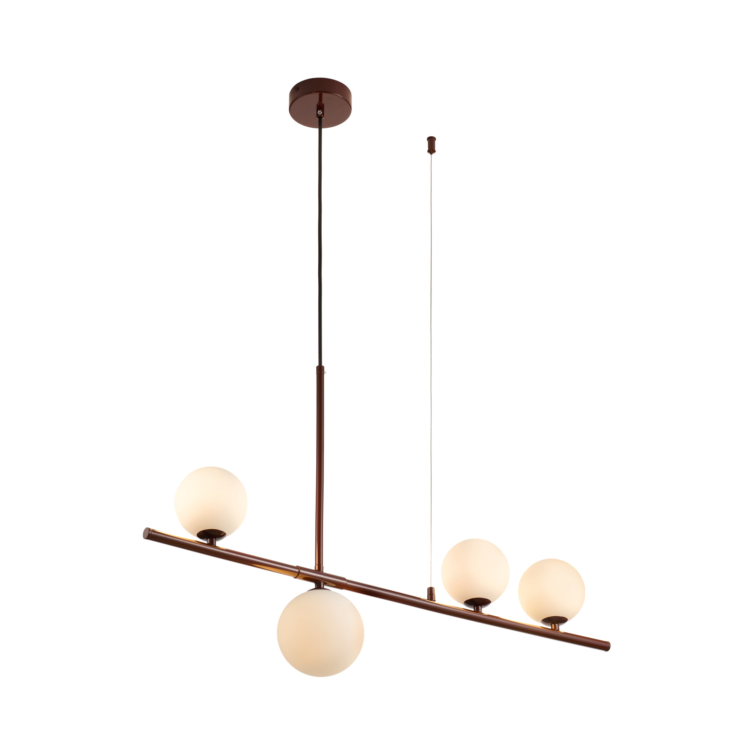 Lampa wisząca MODERNO 80 cm - burgundowa z białymi kloszami - obrazek 13
