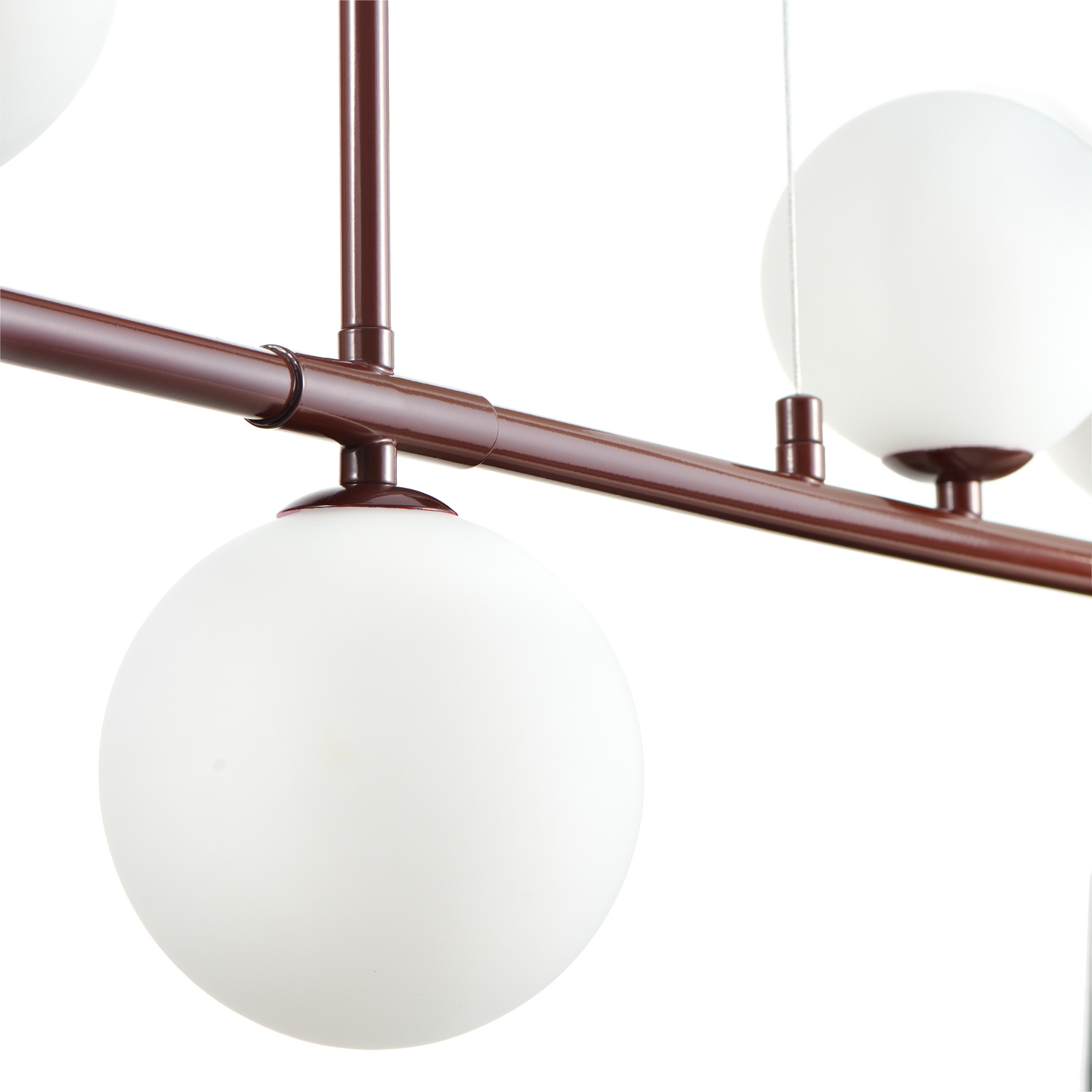 Lampa wisząca MODERNO 80 cm - burgundowa z białymi kloszami - obrazek 14