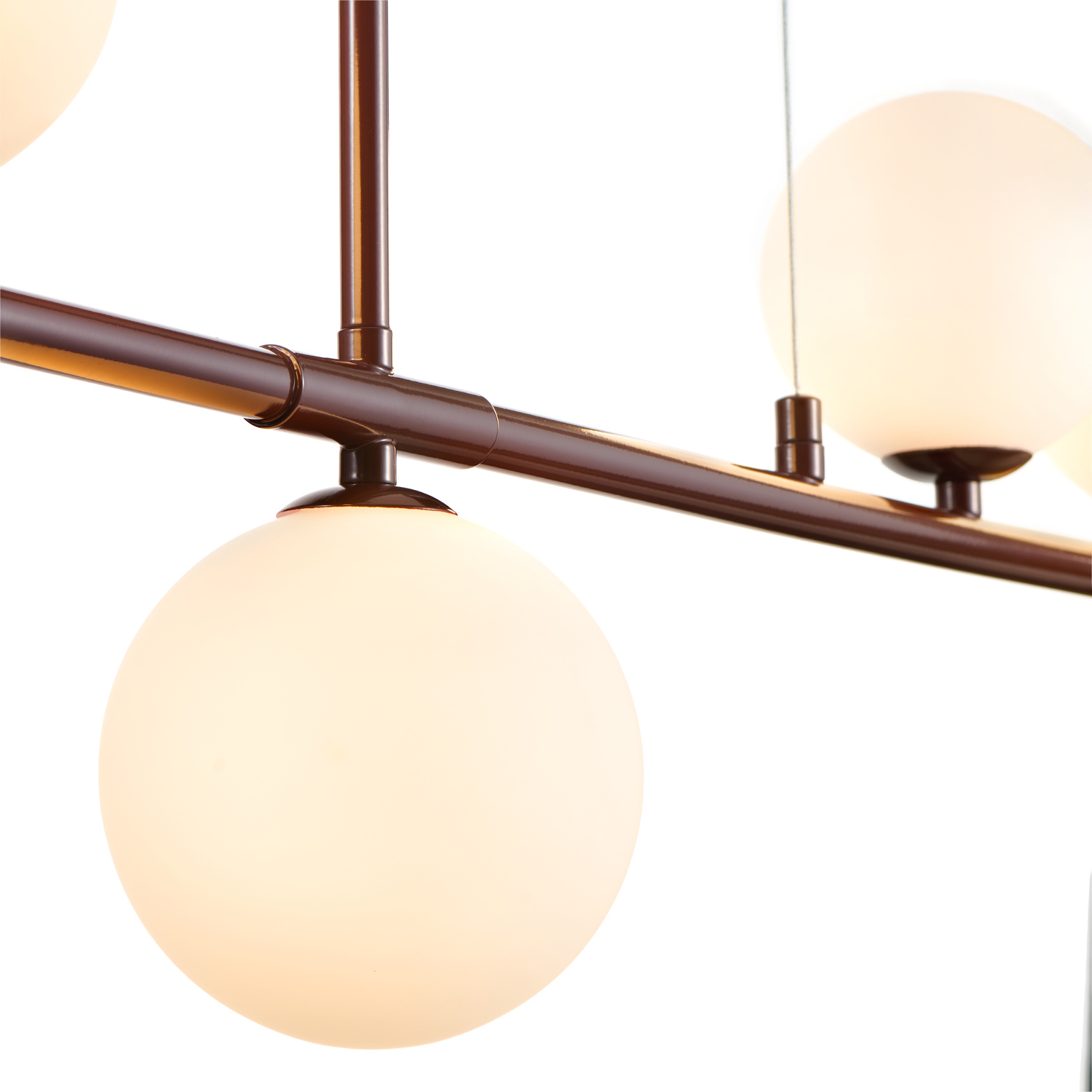 Lampa wisząca MODERNO 80 cm - burgundowa z białymi kloszami - obrazek 15