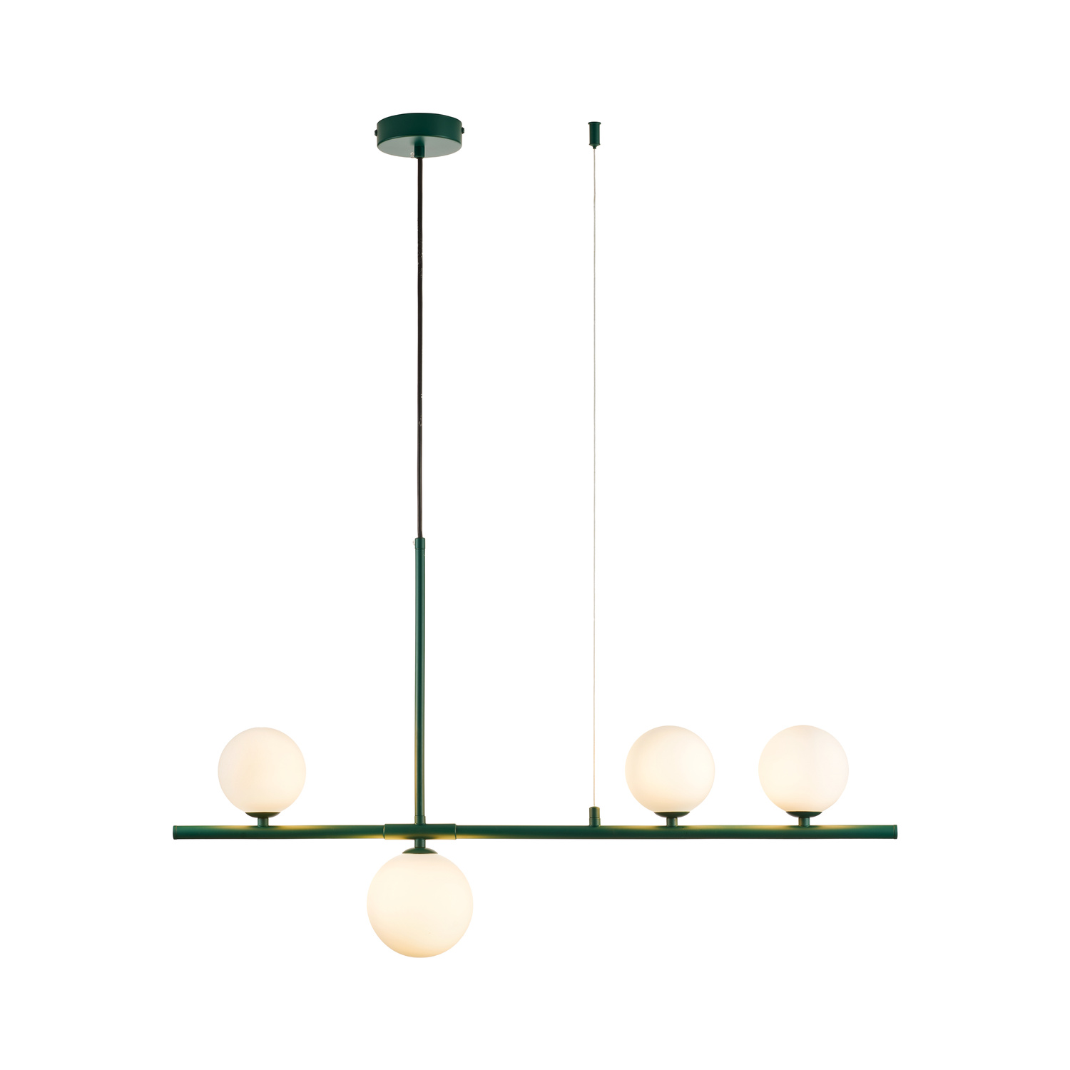 Lampa wisząca MODERNO 80 cm -szmaragdowa z białymi kloszami - obrazek 8