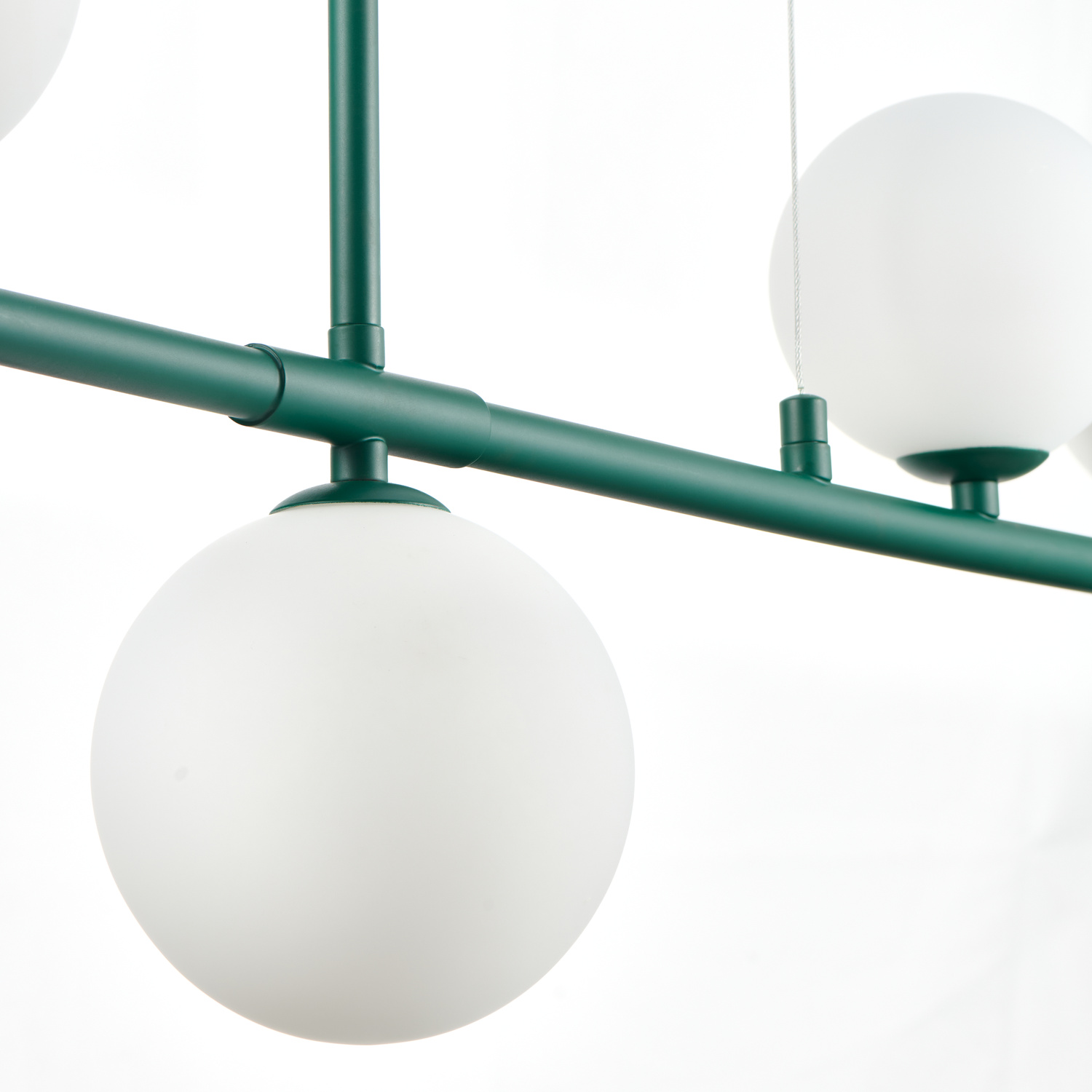 Lampa wisząca MODERNO 80 cm -szmaragdowa z białymi kloszami - obrazek 11