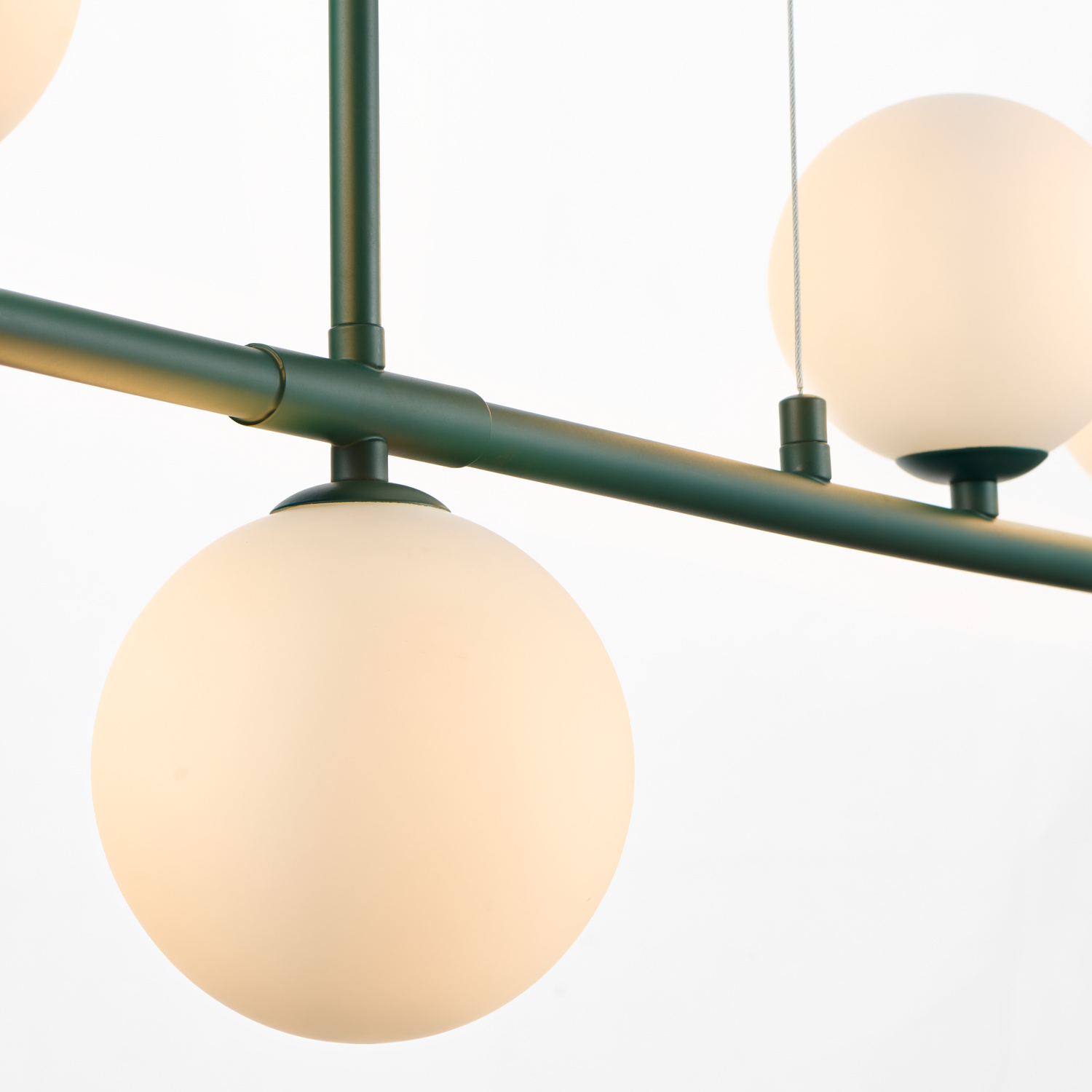 Lampa wisząca MODERNO 80 cm -szmaragdowa z białymi kloszami - obrazek 12