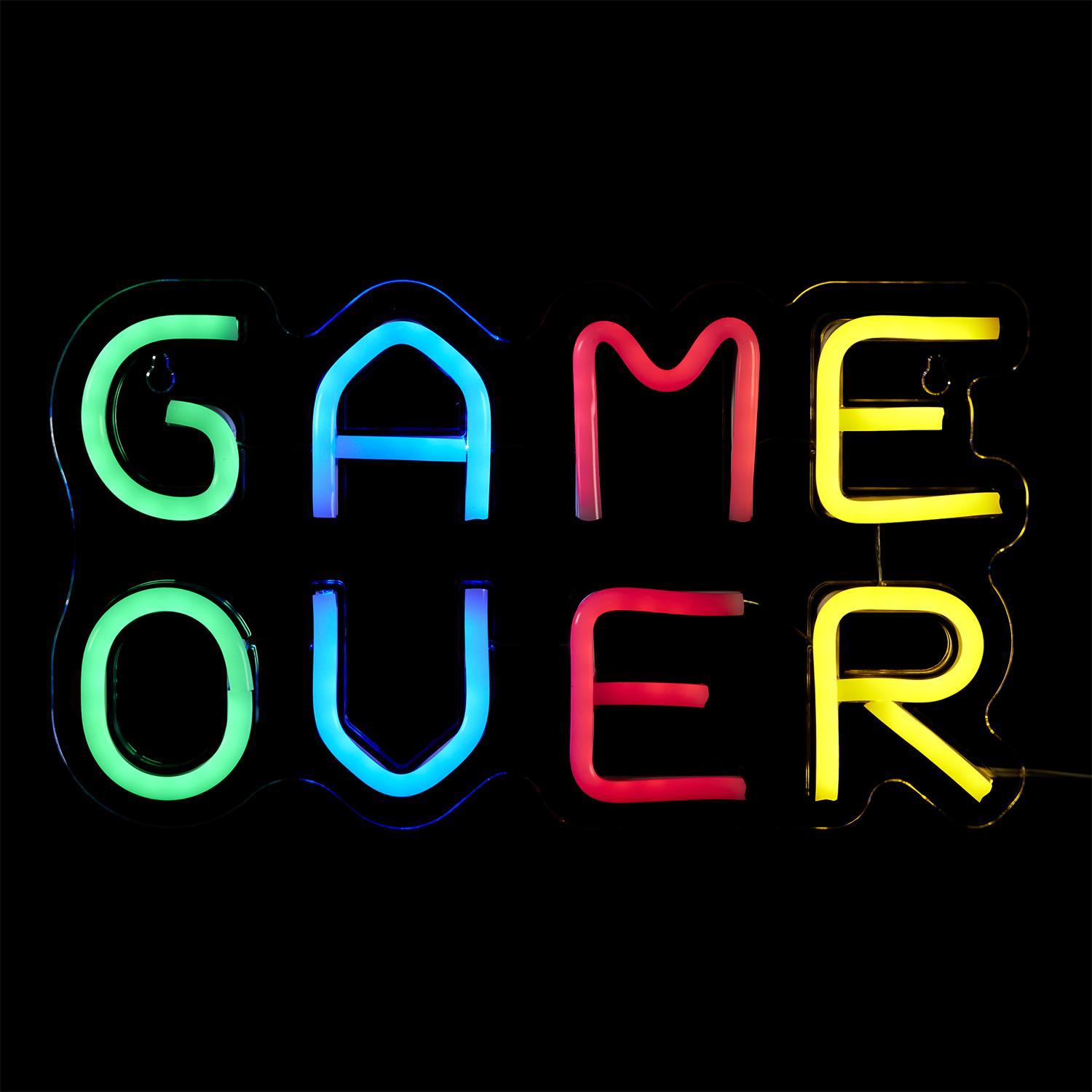 Lampka dekoracyjna LED GAME OVER neon na ścianę - obrazek 3