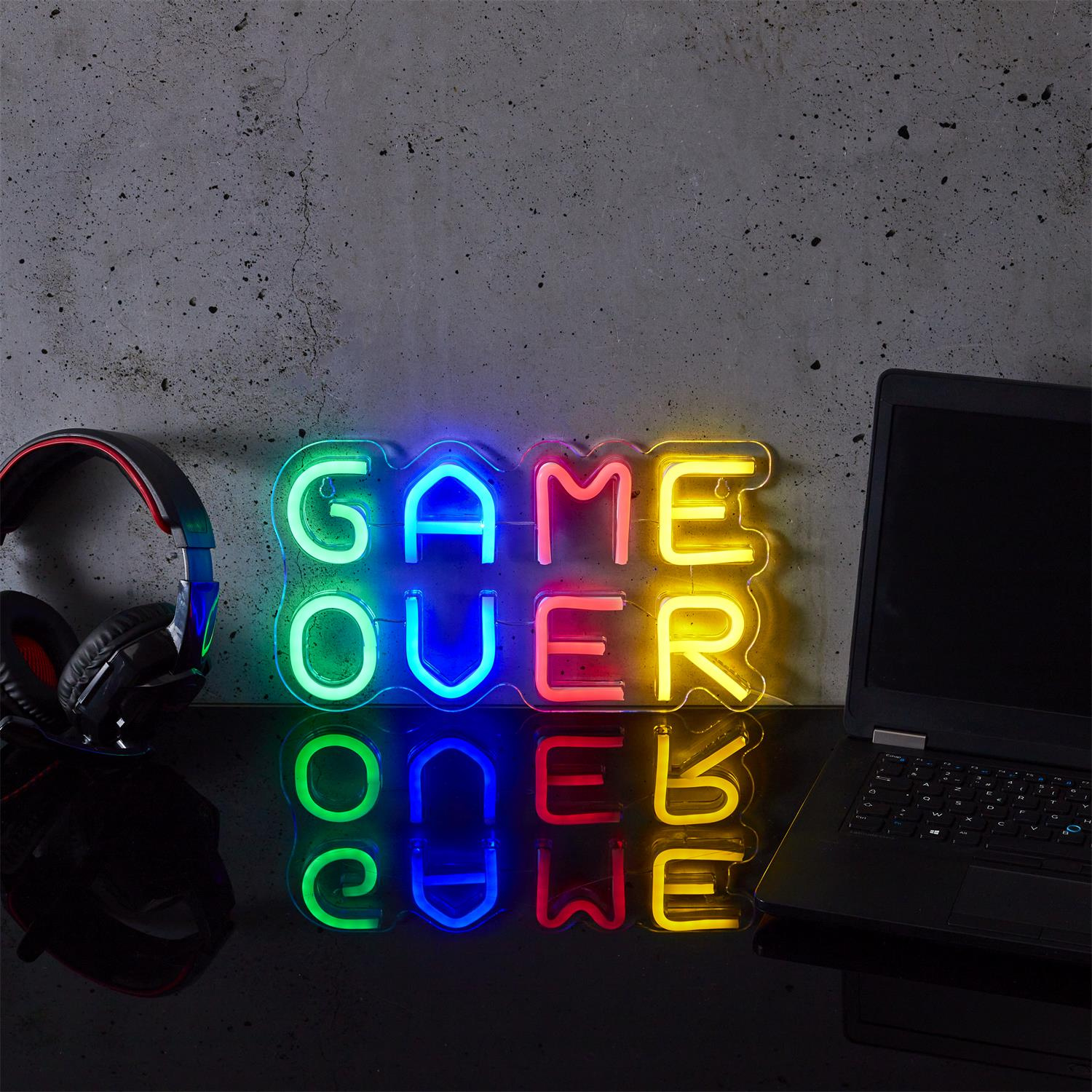Lampka dekoracyjna LED GAME OVER neon na ścianę - obrazek 5