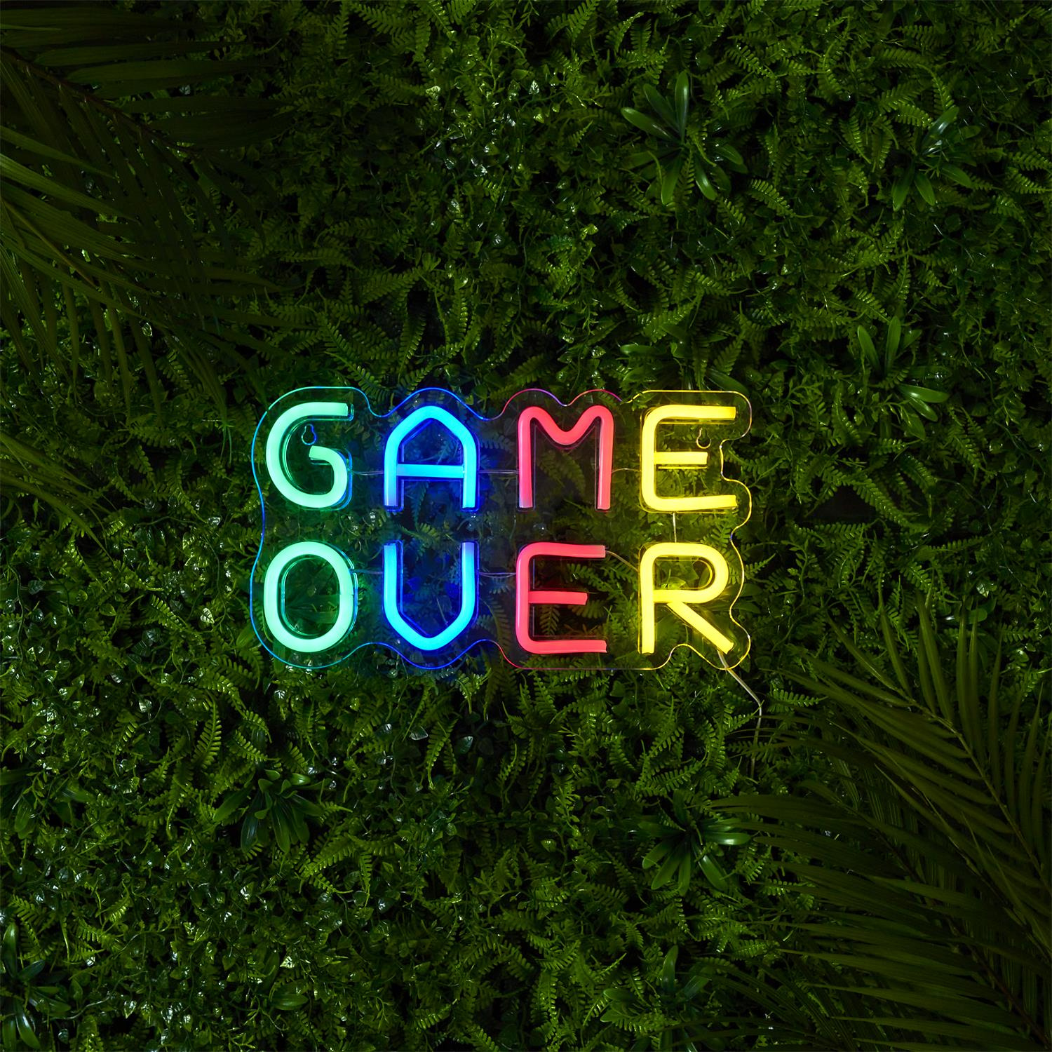 Lampka dekoracyjna LED GAME OVER neon na ścianę - obrazek 6