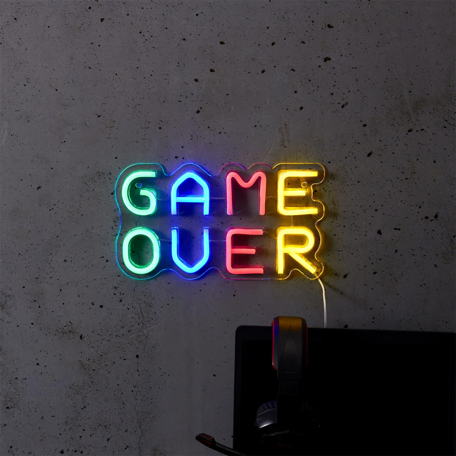 Lampka dekoracyjna LED GAME OVER neon na ścianę - obrazek 7