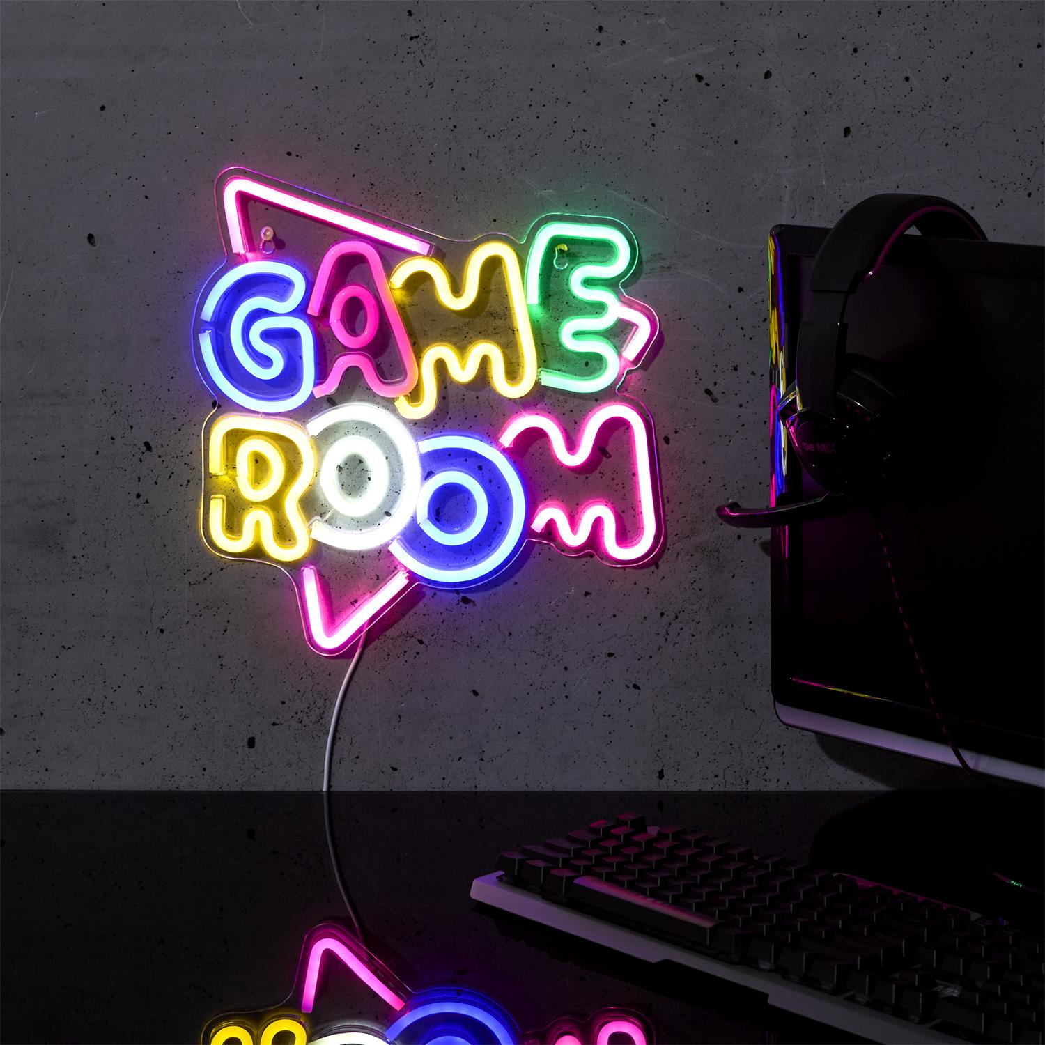 Lampka dekoracyjna LED neonowa na ścianę lub stołowa z motywem napisu, nowoczesna lampa ozdobna - obrazek 5