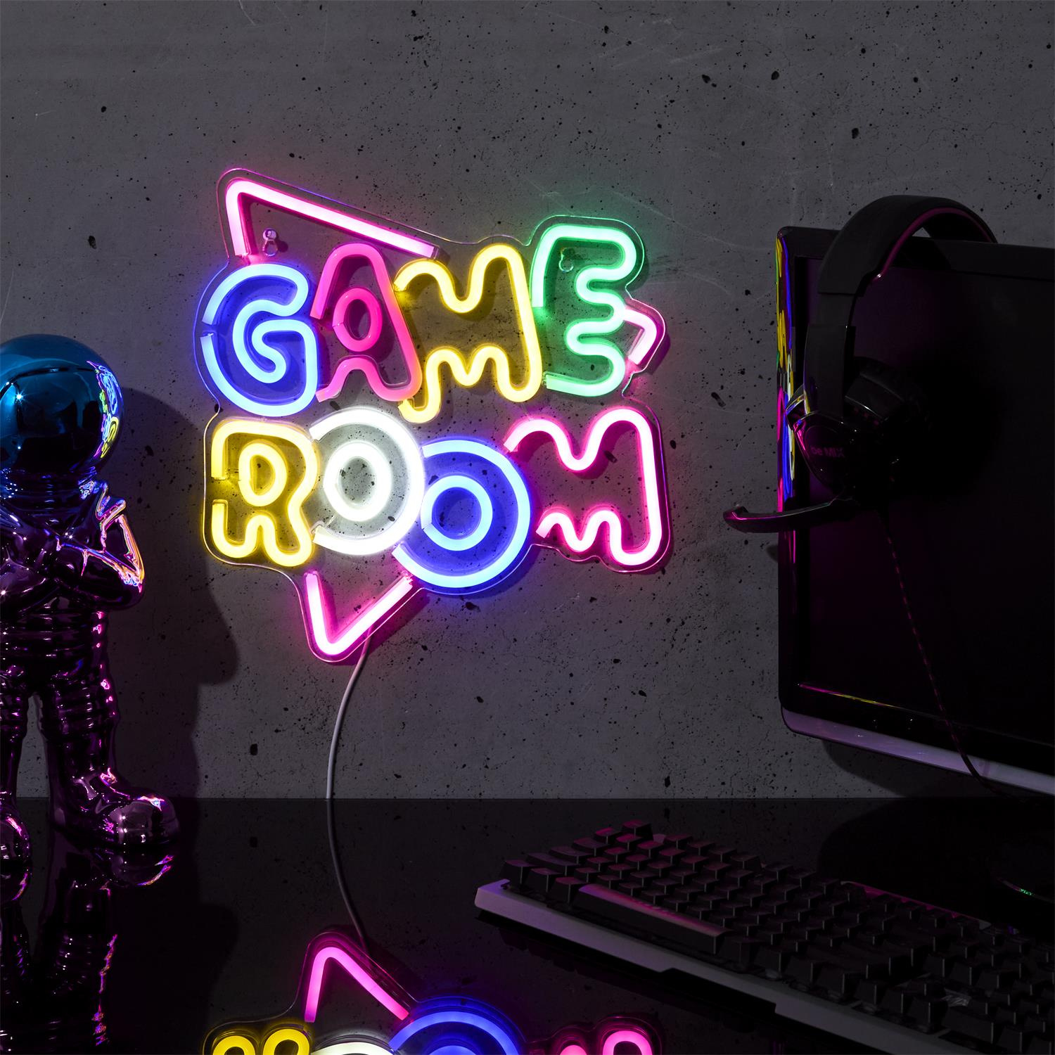 Lampka dekoracyjna LED neonowa na ścianę lub stołowa z motywem napisu, nowoczesna lampa ozdobna - obrazek 6