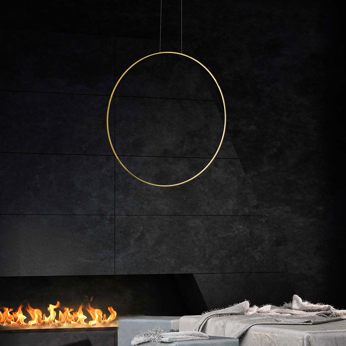 Lampa wisząca Mirror S złota LED 3000K - obrazek 9