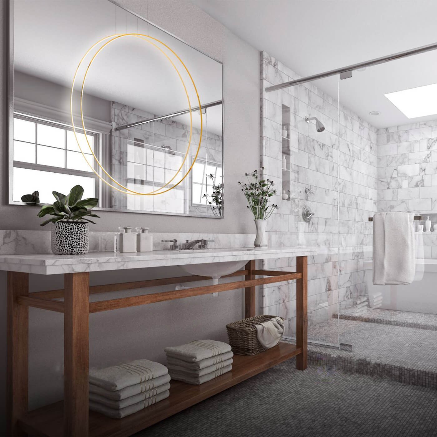 Lampa wisząca Mirror S złota LED 3000K - obrazek 10