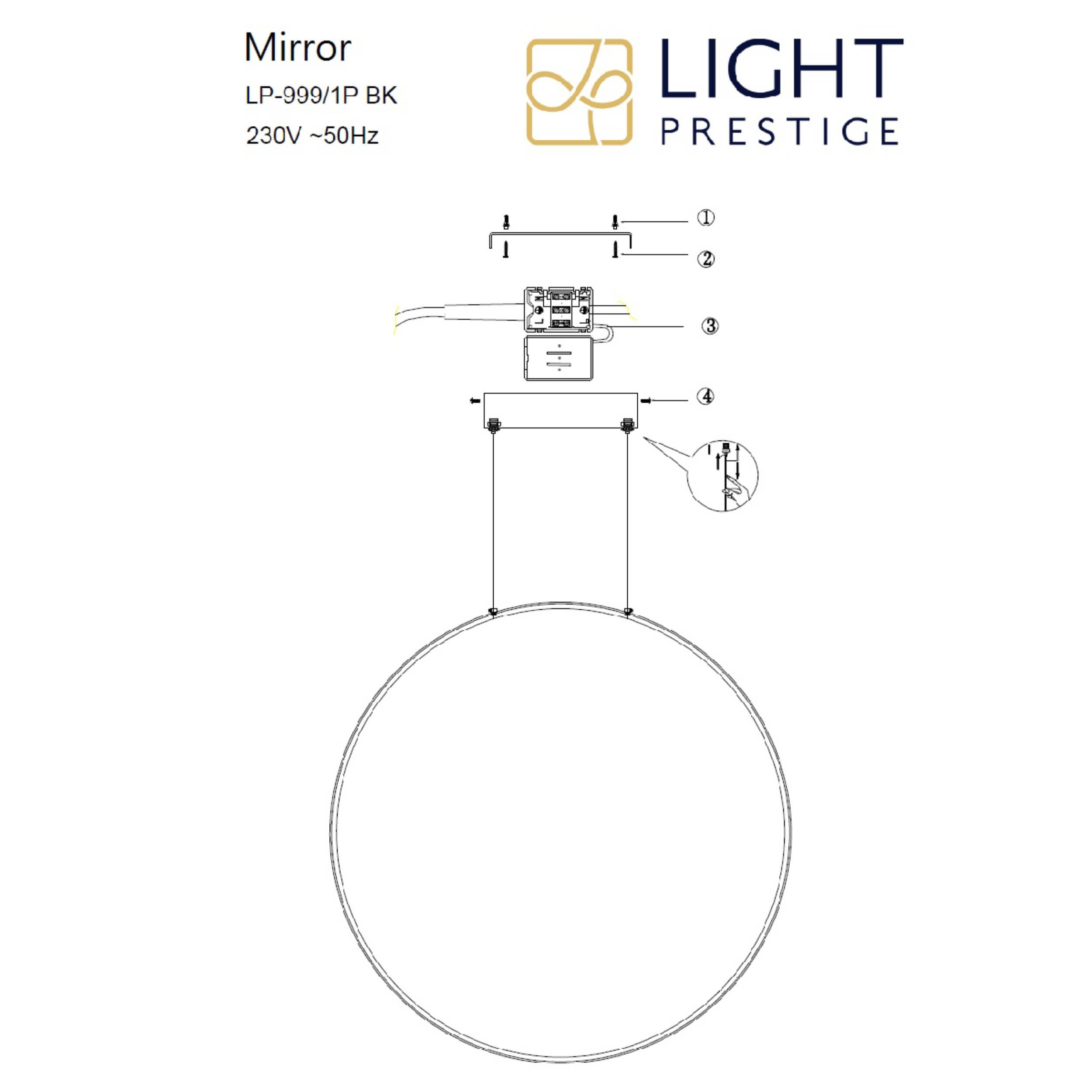 Lampa wisząca Mirror S złota LED 3000K - obrazek 16