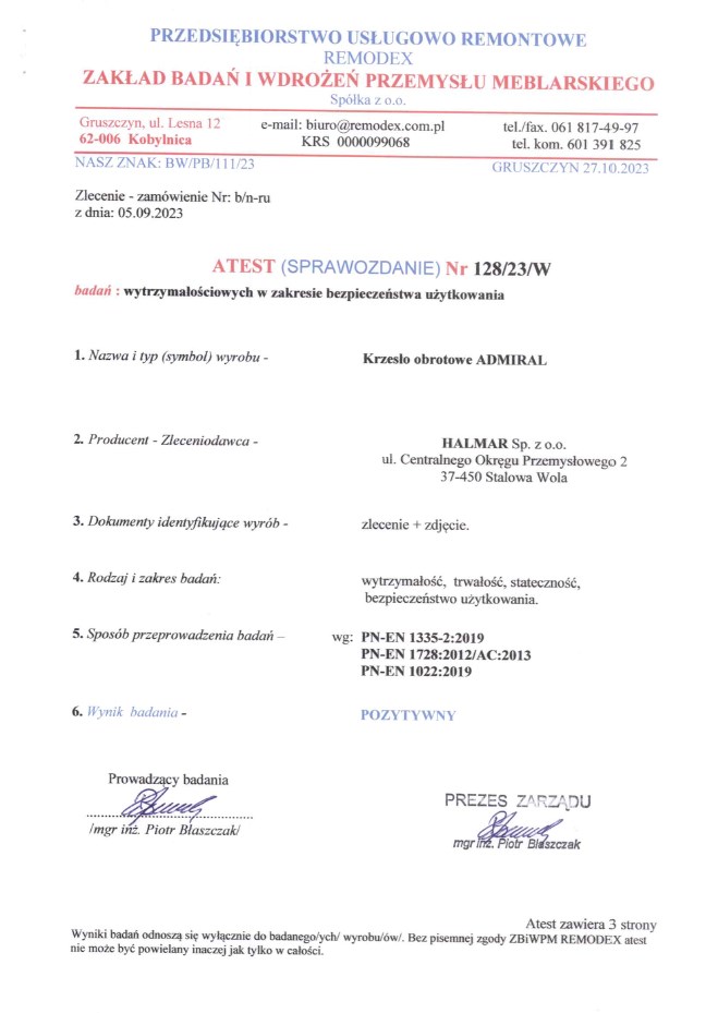 ADMIRAL fotel gabinetowy popielato / czarny - obrazek 7