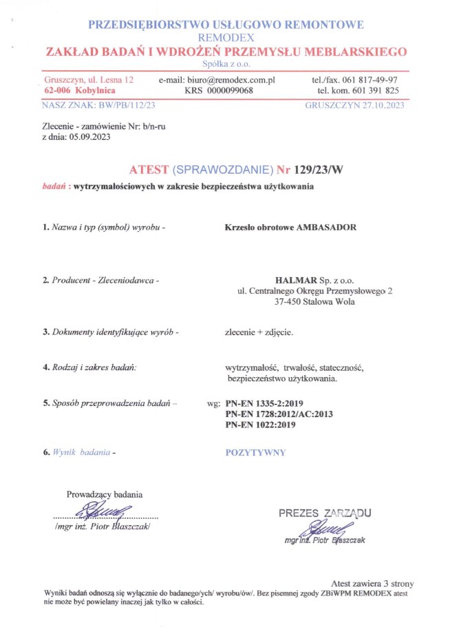 AMBASADOR fotel gabinetowy popielato / czarny - obrazek 3