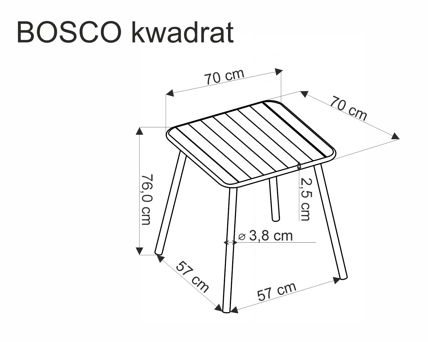 BOSCO stół kwadrat czarny - obrazek 10