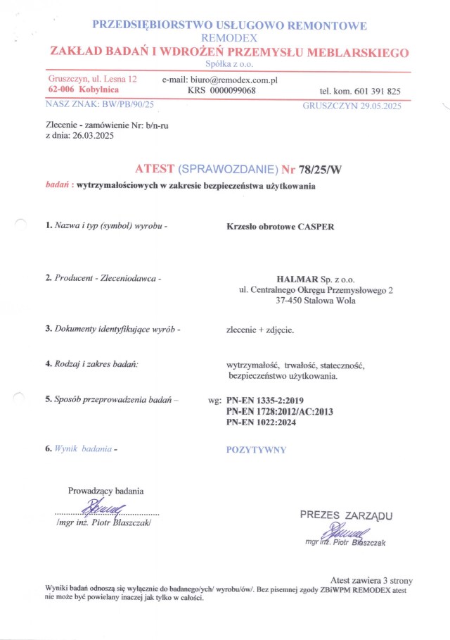 CASPER fotel gabinetowy czarny - obrazek 7