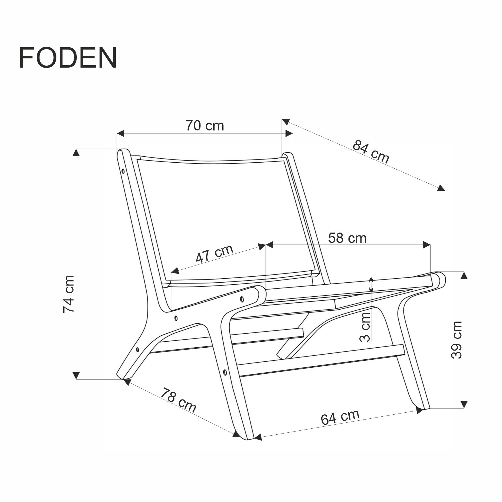 FODEN fotel wypoczynkowy, czarny / naturalny - obrazek 6