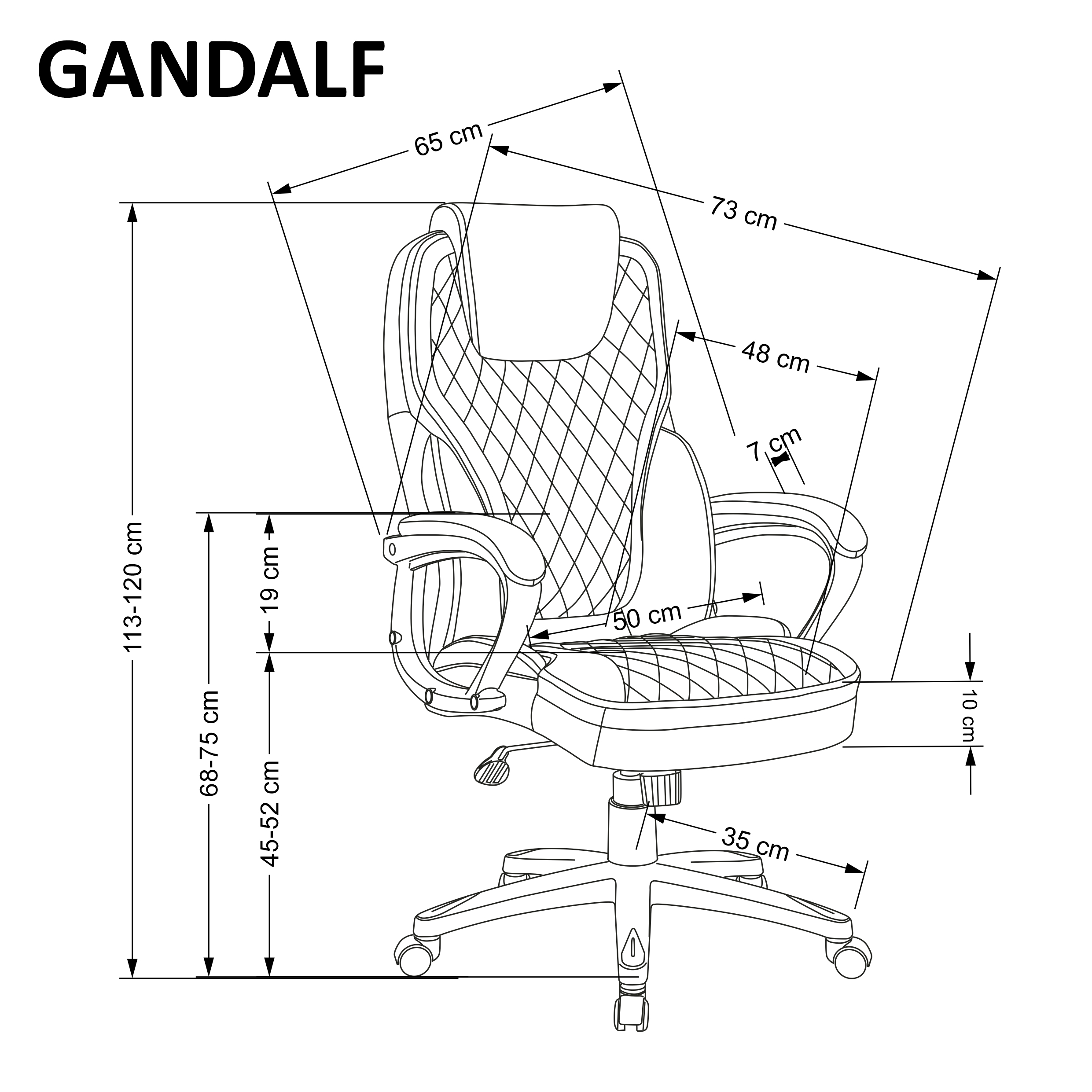 GANDALF fotel gabinetowy czarny / popielaty - obrazek 5