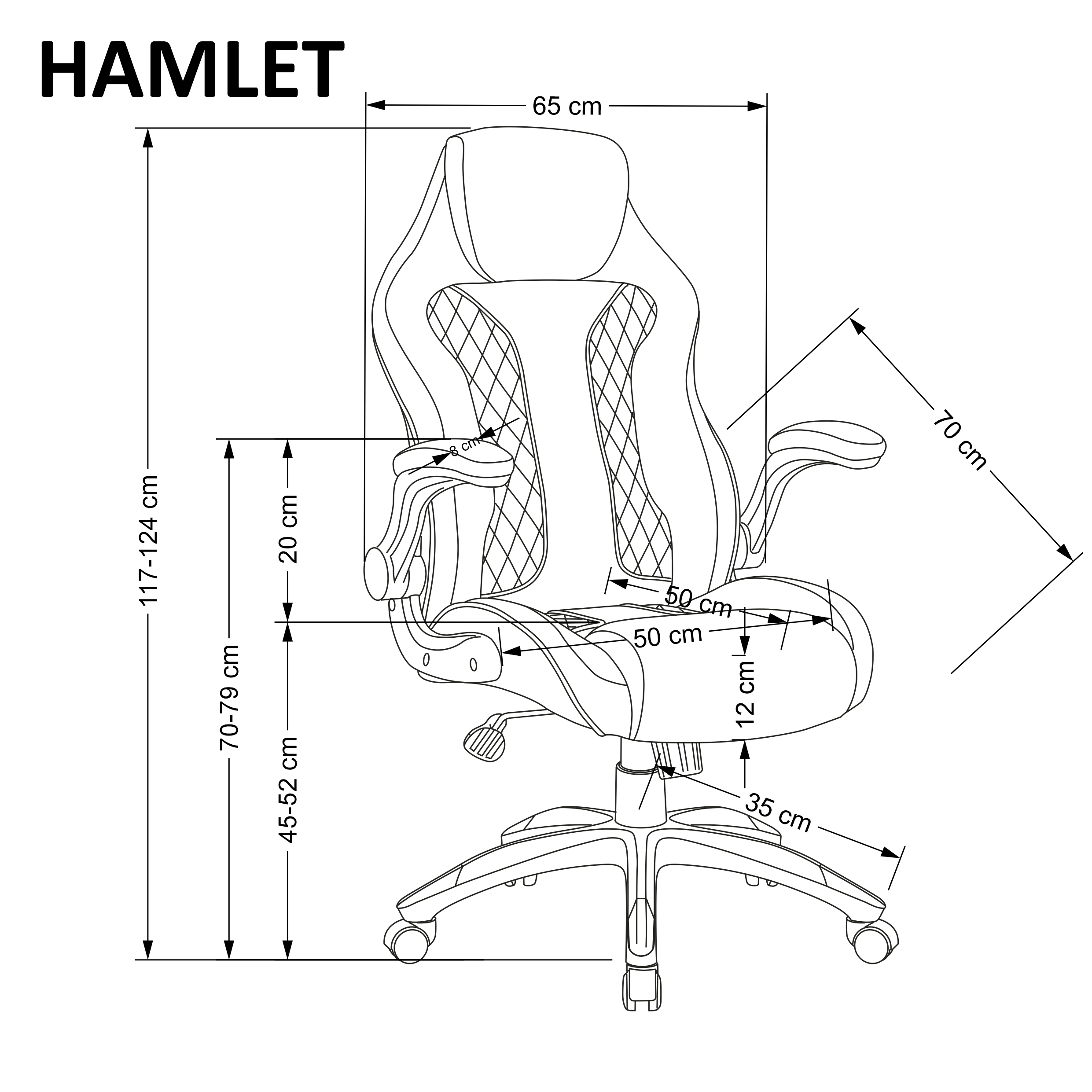 HAMLET fotel gabinetowy czarny / popielaty - obrazek 6