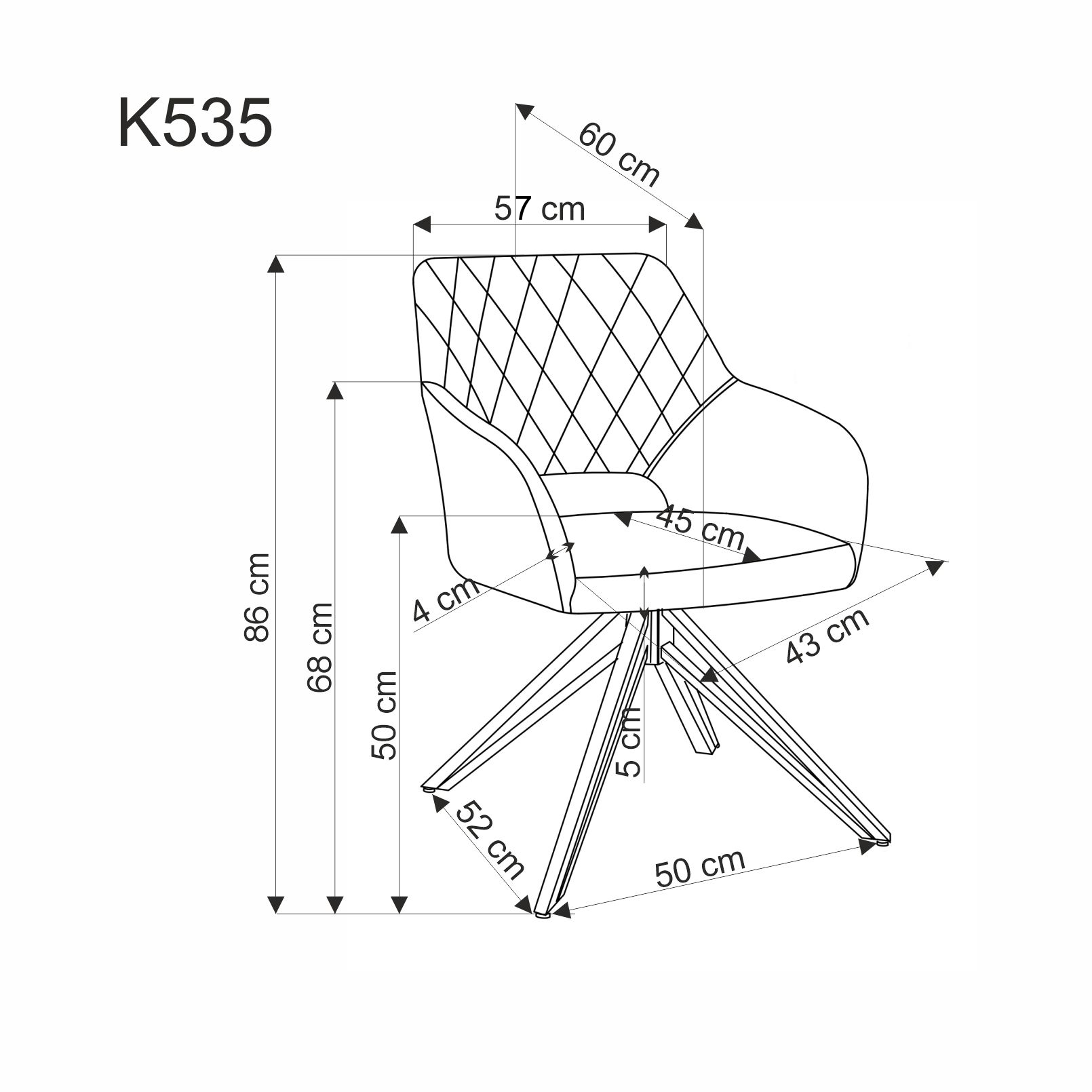 K535 krzesło ciemny zielony - obrazek 4