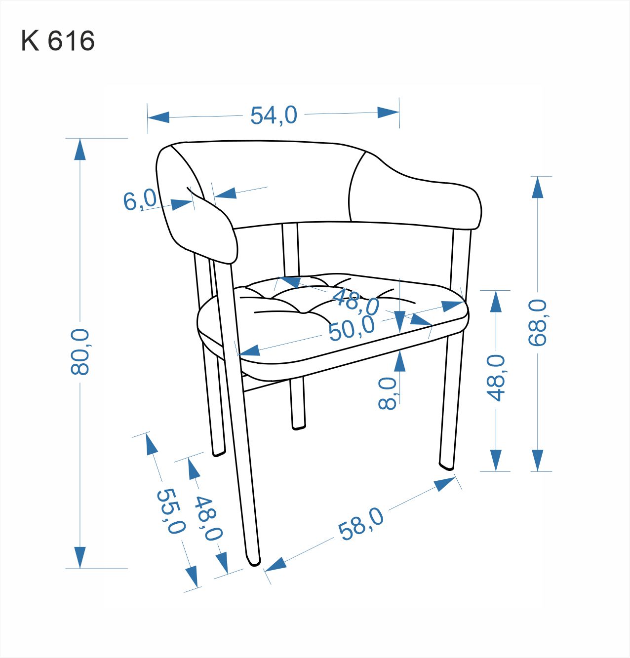 K616 krzesło beżowy / orzechowy - obrazek 4