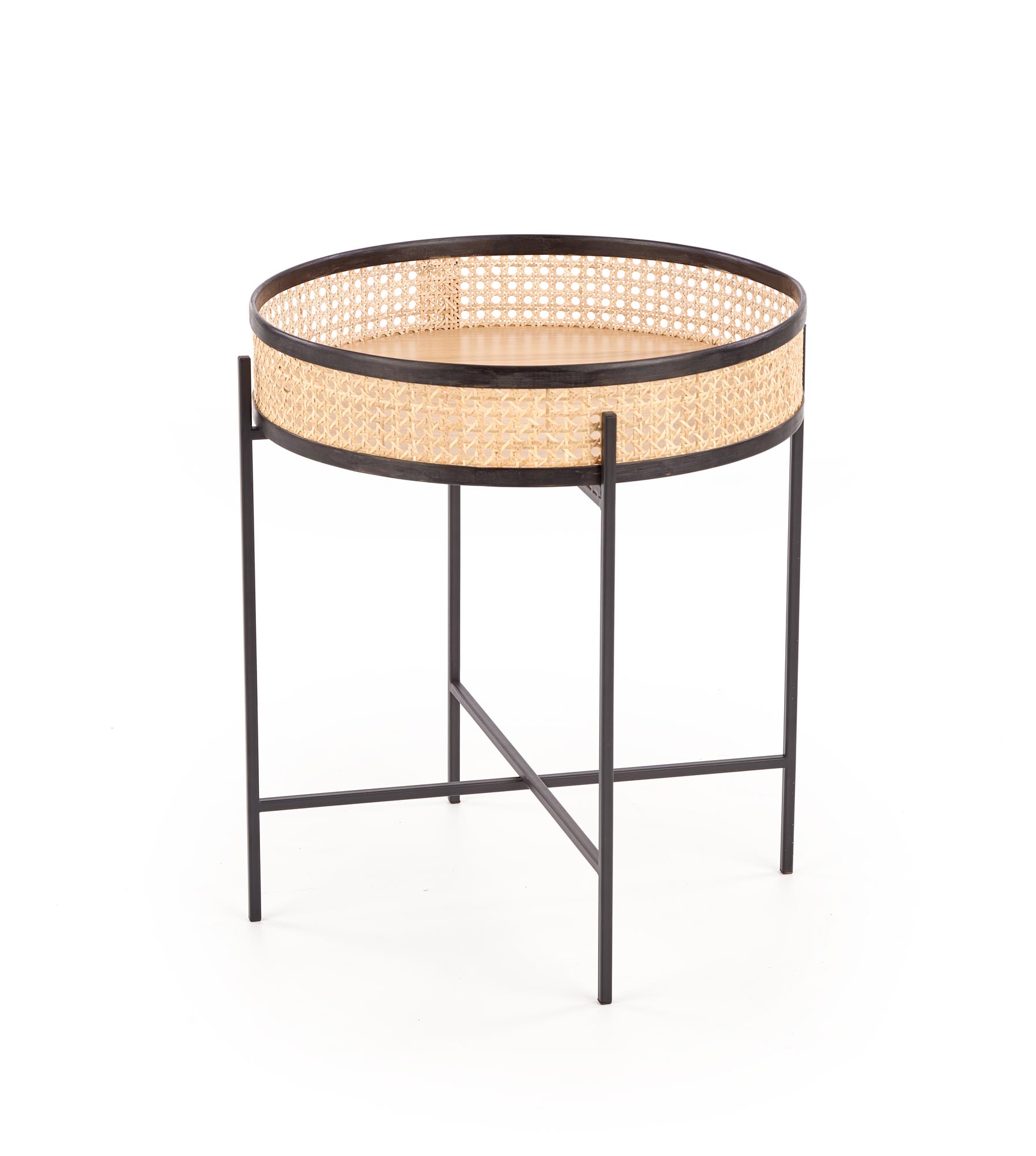 LANIPA ława czarny / rattan naturalny - obrazek 3