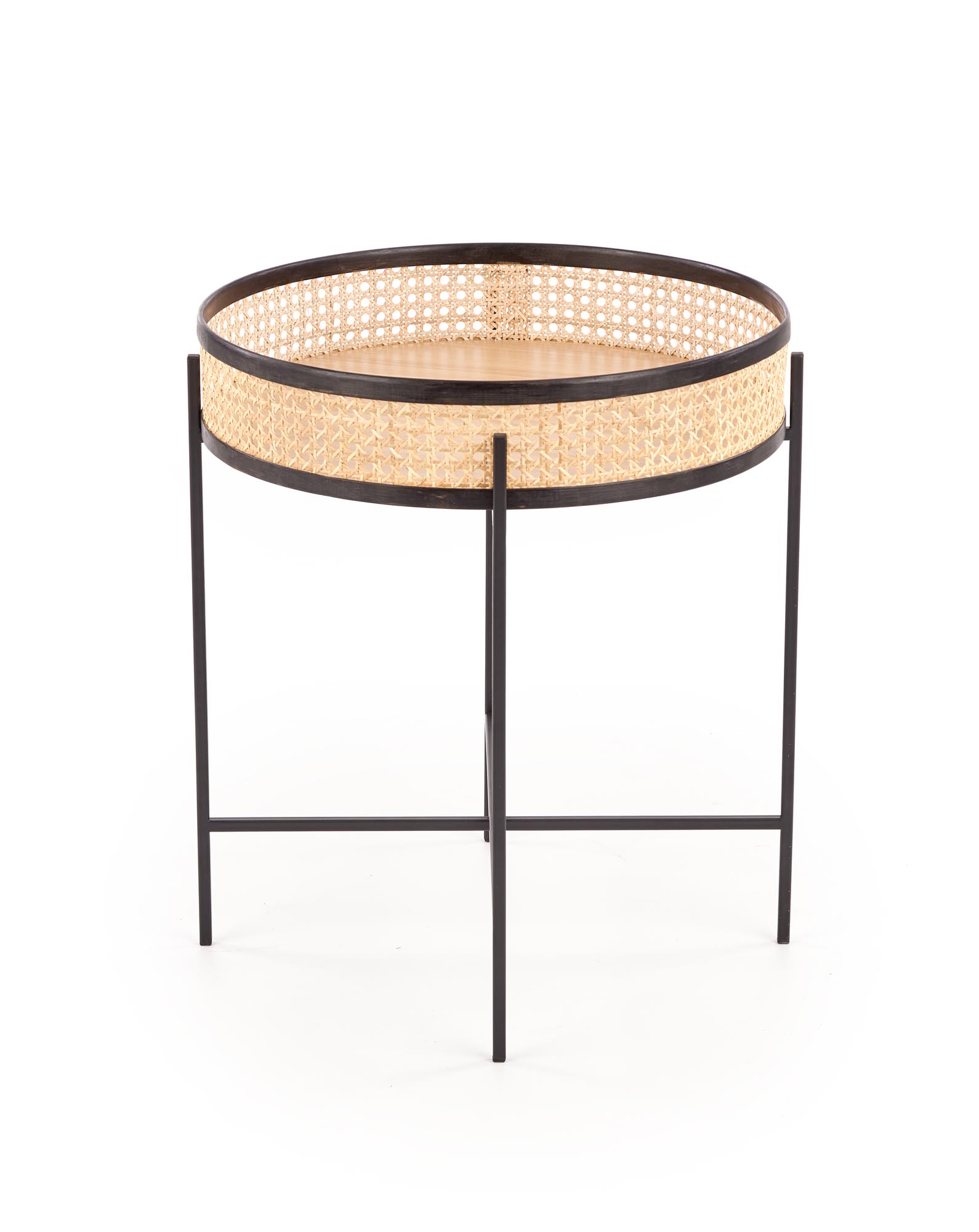 LANIPA ława czarny / rattan naturalny - obrazek 4