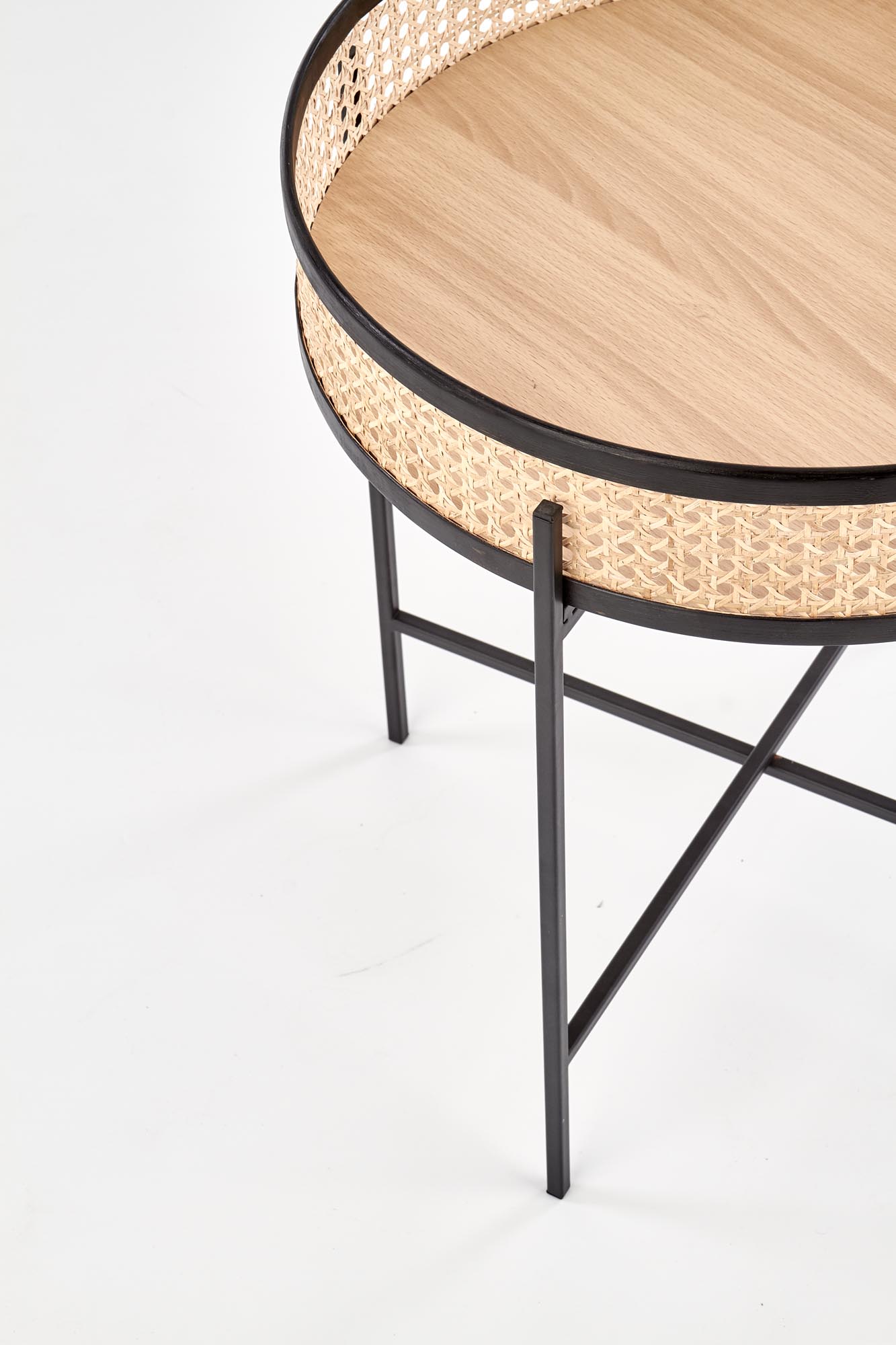 LANIPA ława czarny / rattan naturalny - obrazek 5