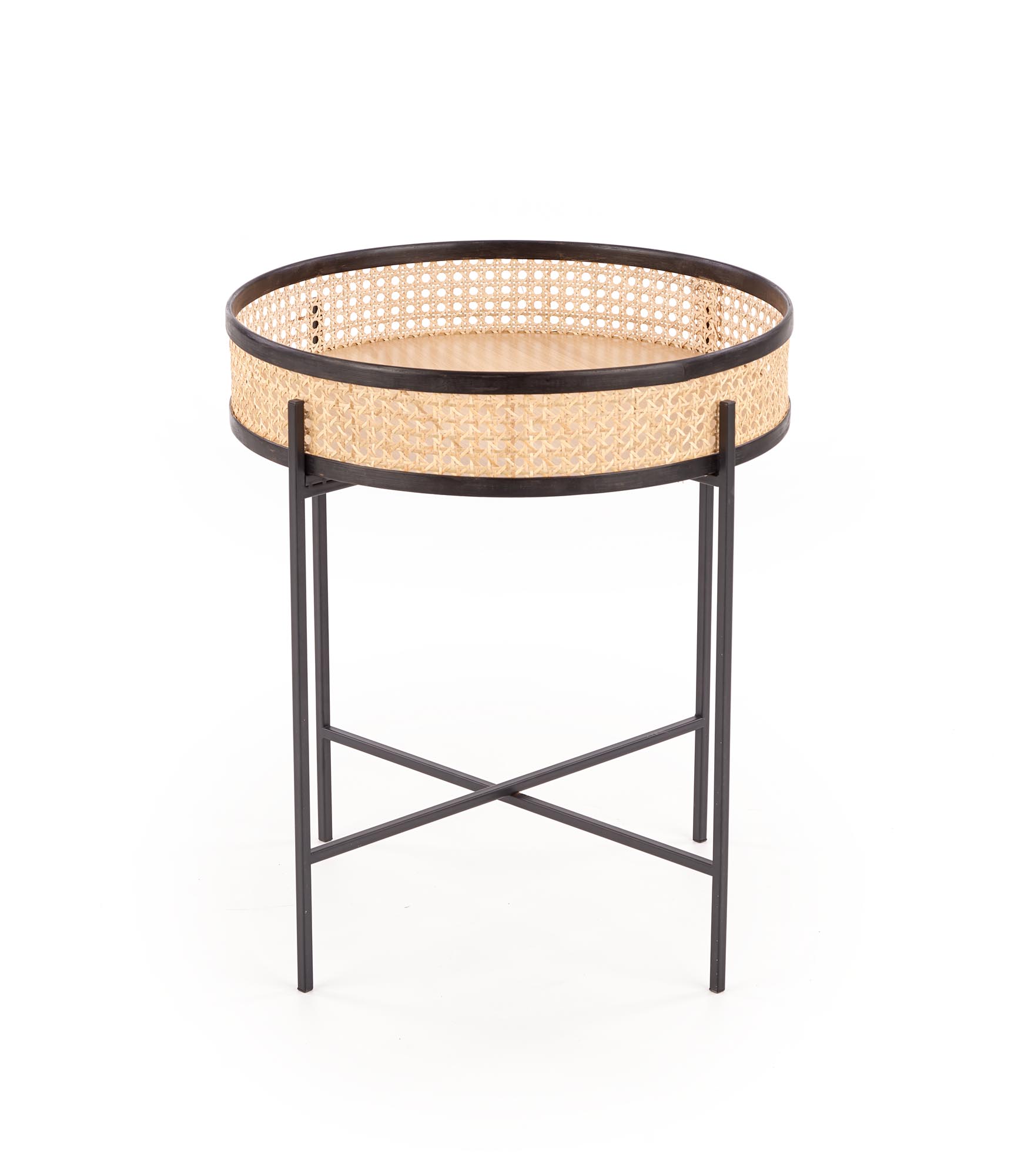 LANIPA ława czarny / rattan naturalny - obrazek 8