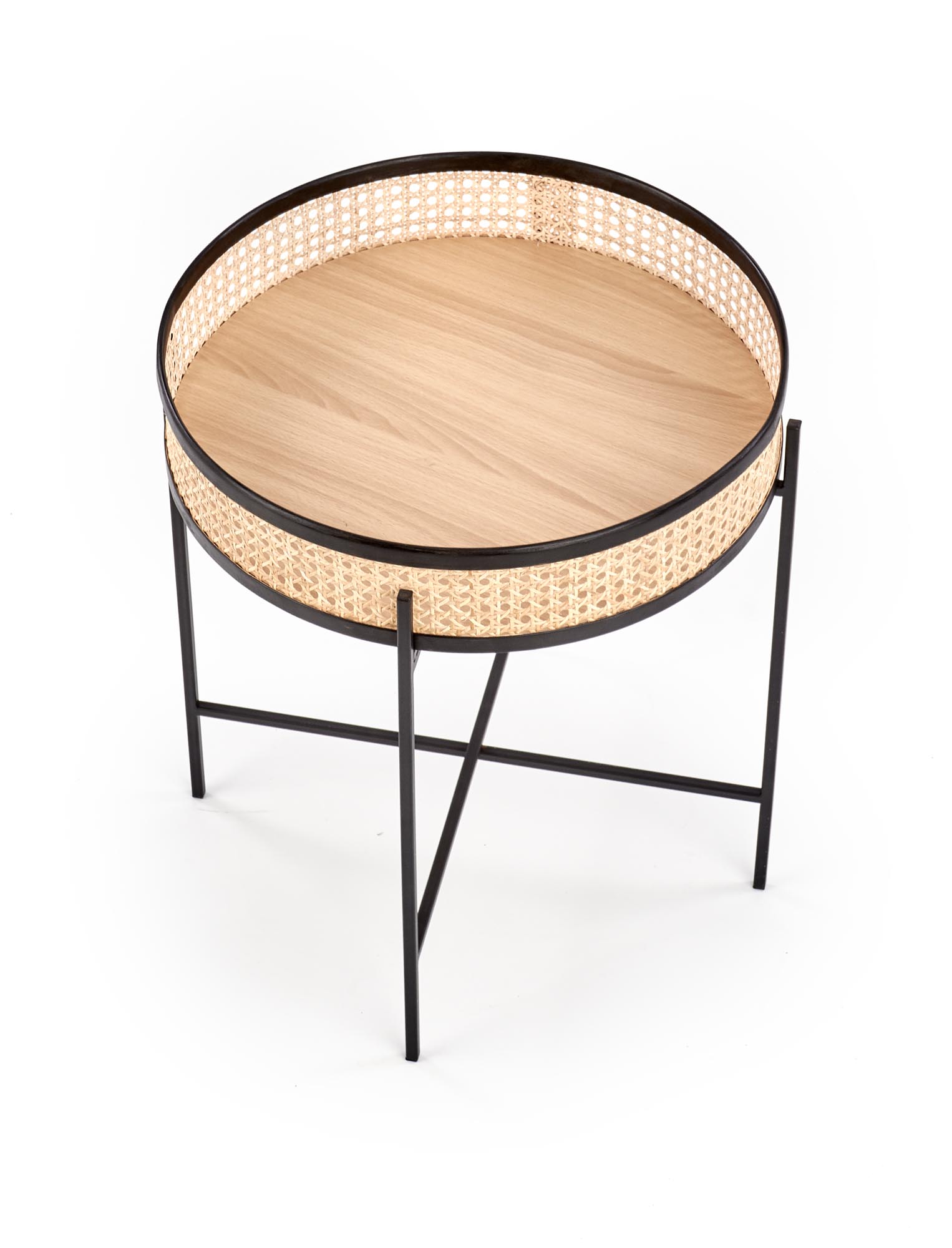 LANIPA ława czarny / rattan naturalny - obrazek 9