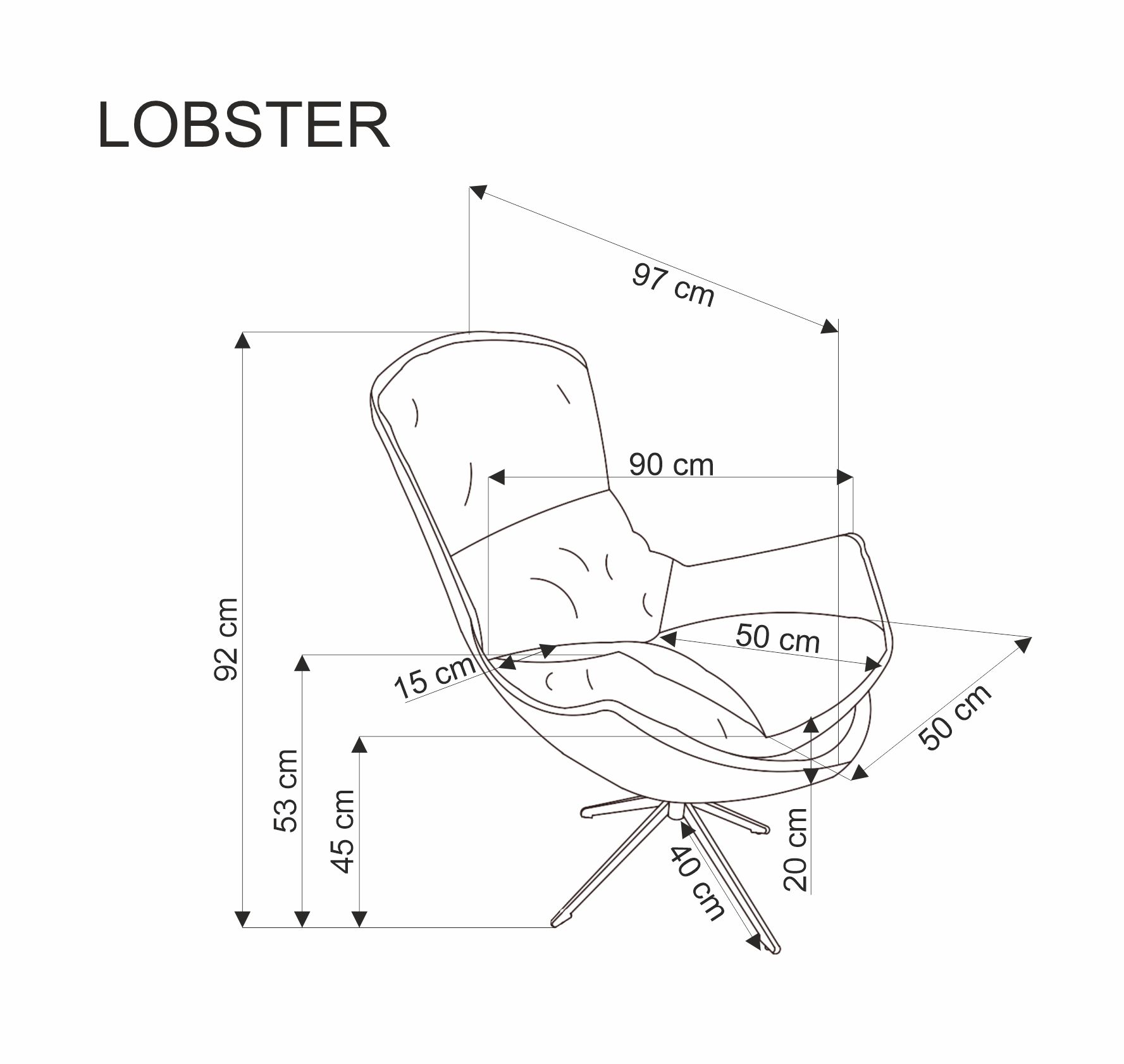 LOBSTER fotel wypoczynkowy beżowy - obrazek 5