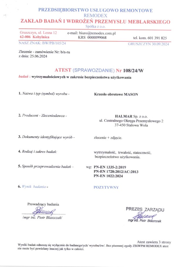 MASON fotel gabinetowy czarny - obrazek 5