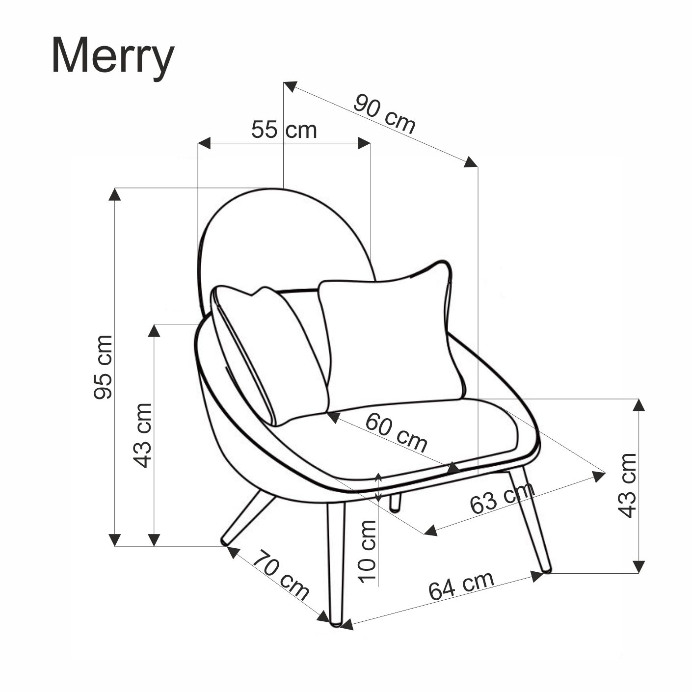 MERRY fotel wypoczynkowy, kremowy - obrazek 8